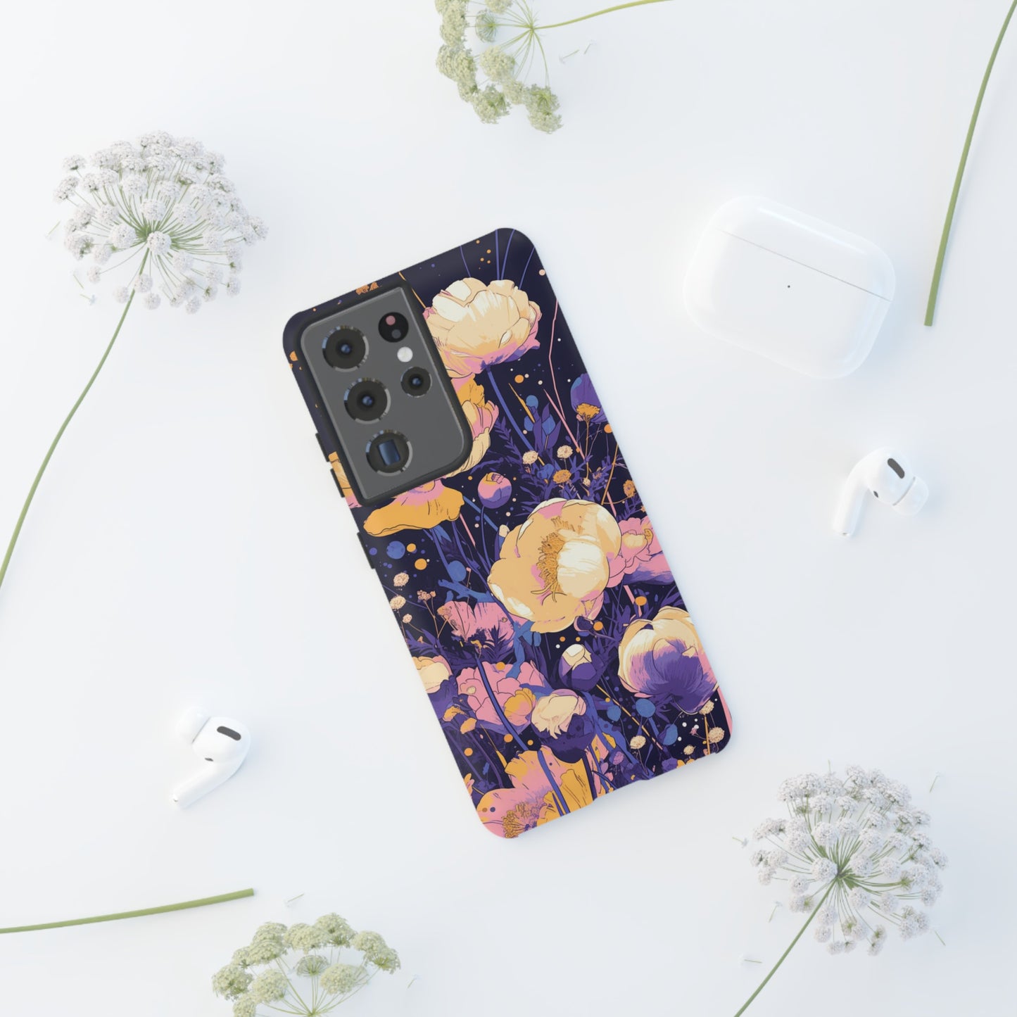 Night Cotton Flowers iPhone Case / Samsung Case