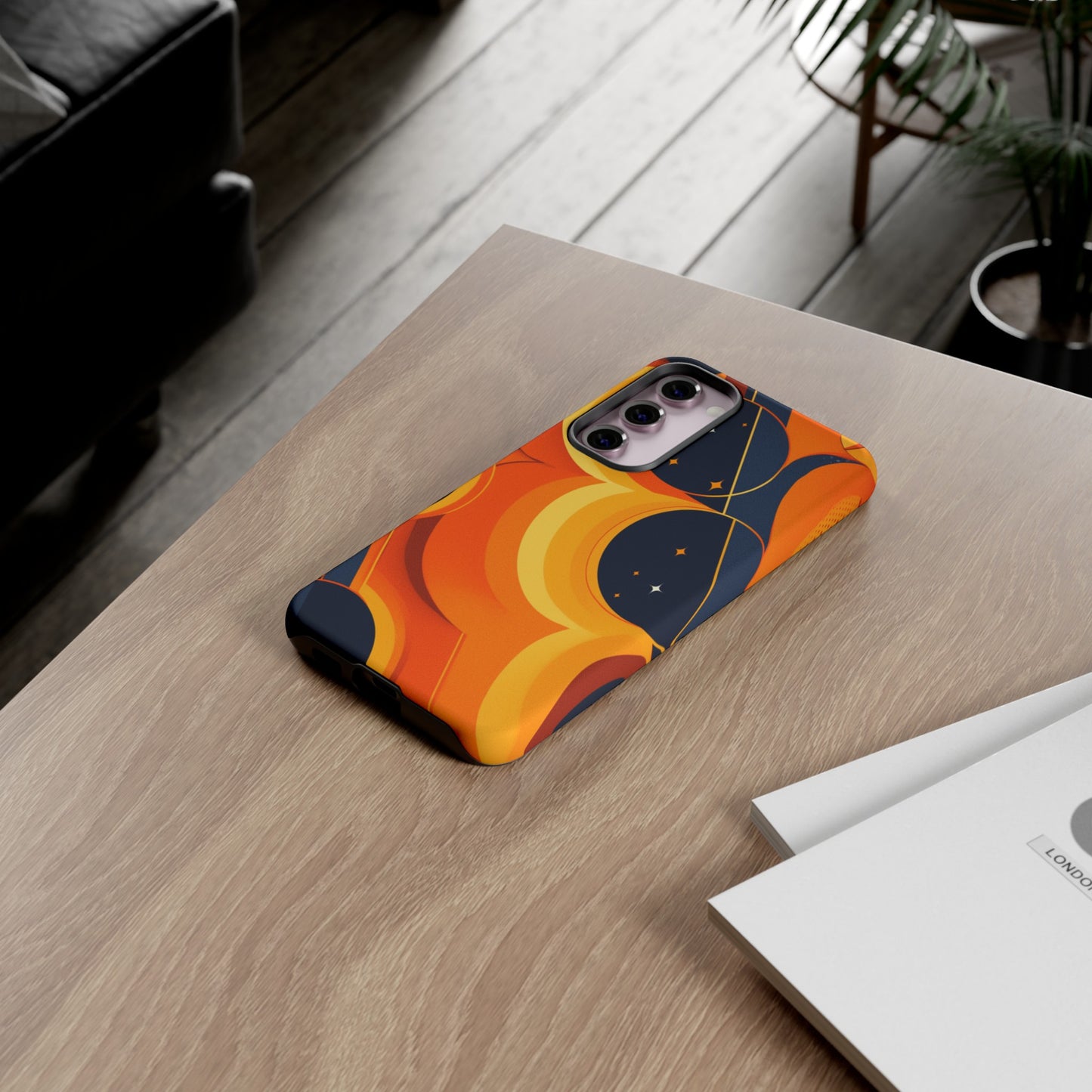 Orange & Black Groovy Patterns iPhone Case / Samsung Case