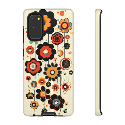 Minimalistic Round Flowers & Thin Vines Pattern iPhone Case