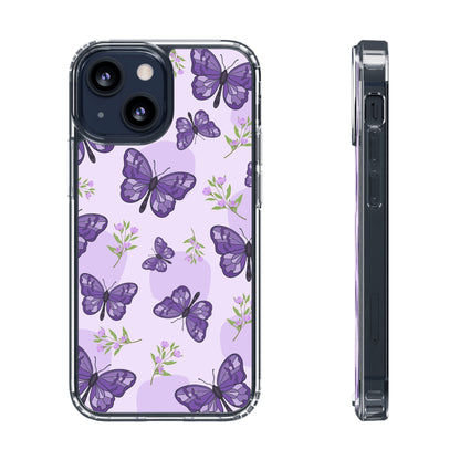 Purple Butterflies | Clear iPhone Case / Samsung Case