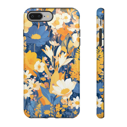 Wildflower Blooms, Abstract Retro Floral iPhone Case / Samsung Case