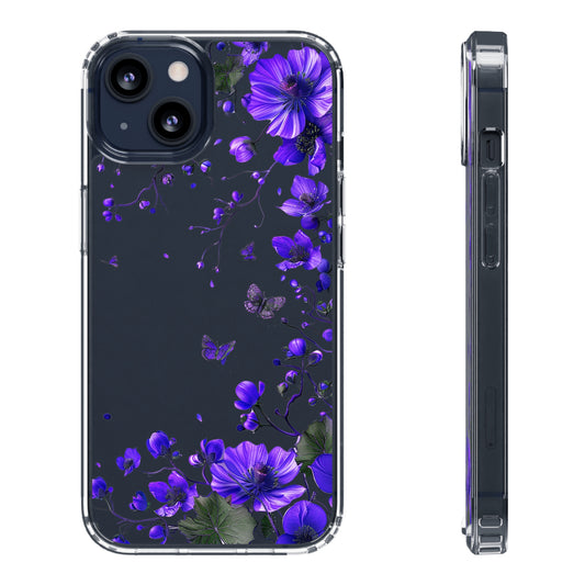 Beautiful Wildflower Vines | Purple | Clear iPhone Case / Samsung Case