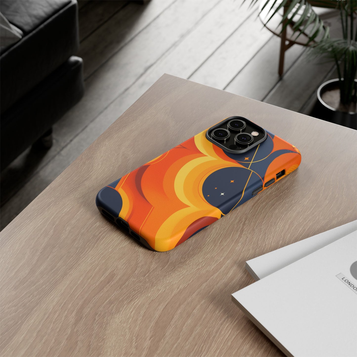 Orange & Black Groovy Patterns iPhone Case / Samsung Case