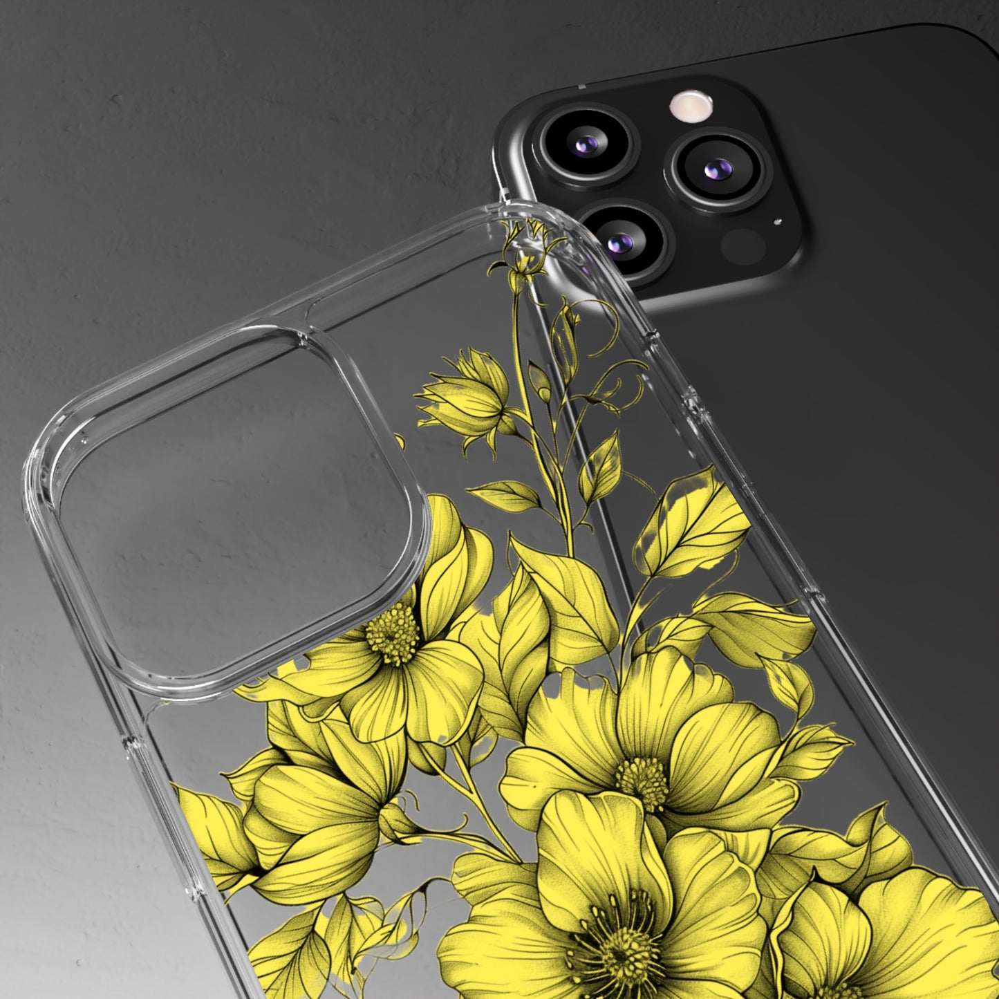 Pressed Yellow Flowers | Clear iPhone Case / Samsung Case