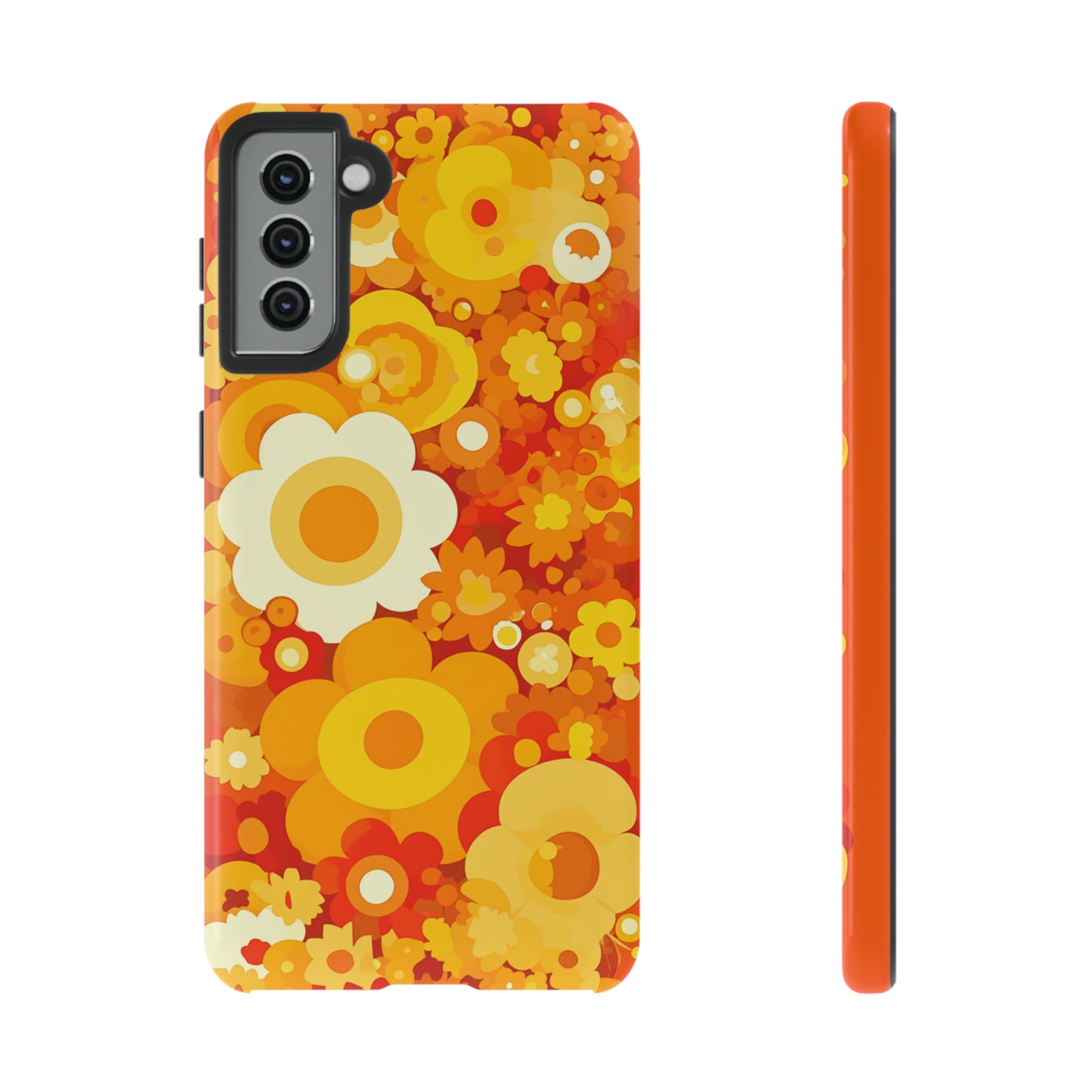 Big Bright Orange Abstract Floral iPhone Case / Samsung Case