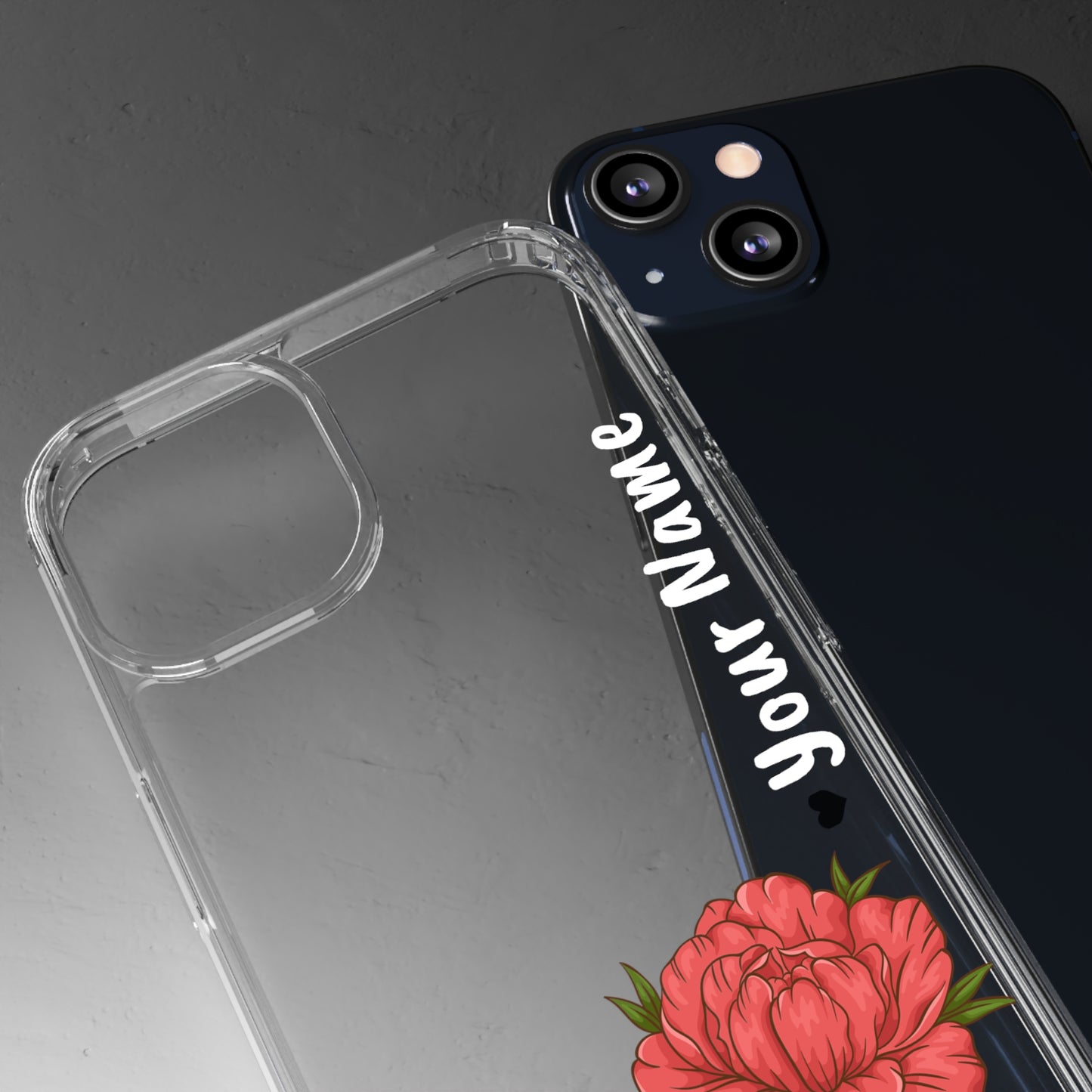 Custom Red Flowers | Clear iPhone Case / Samsung Case