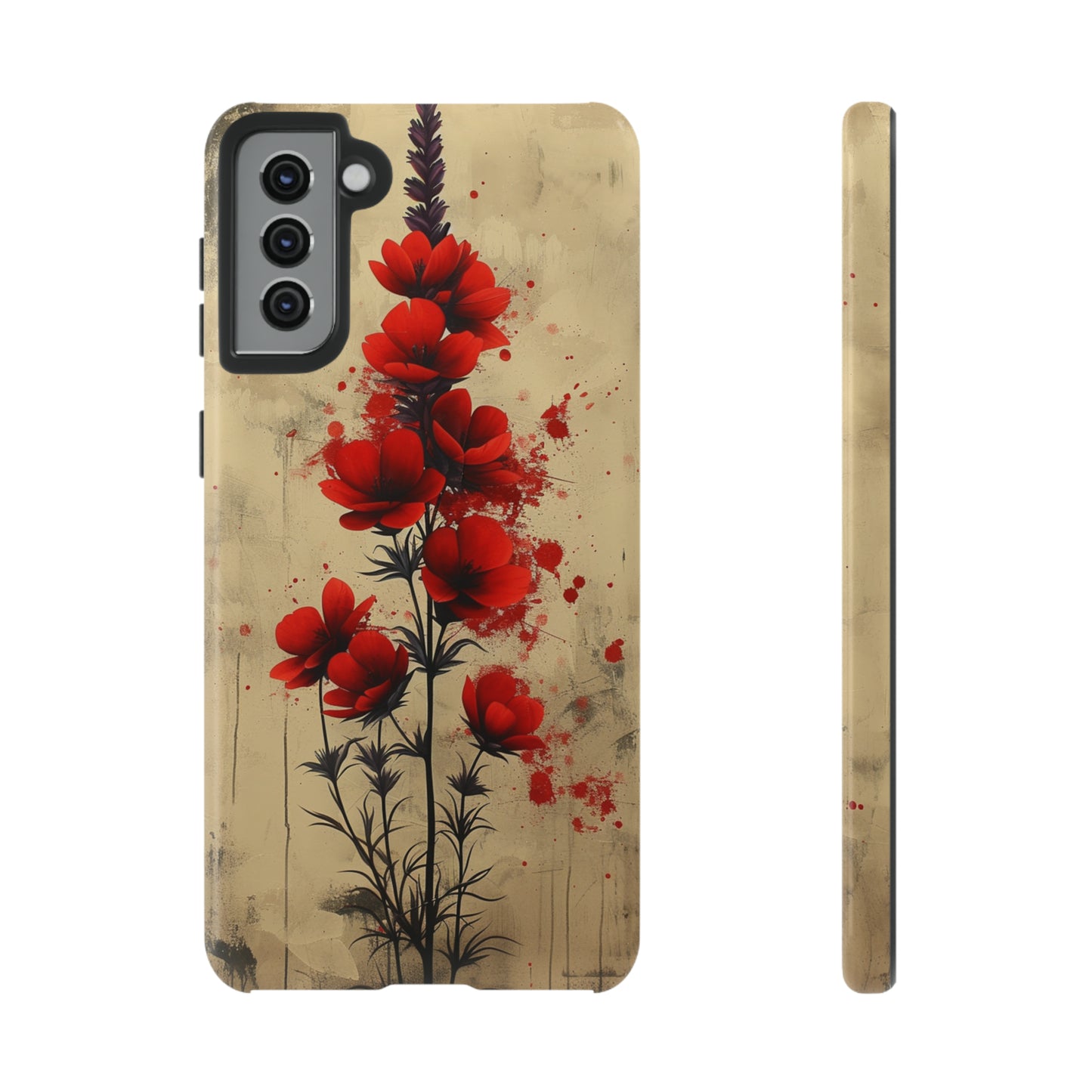 Vintage Red Roses, Wildflowers iPhone Case