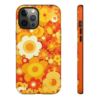 Big Bright Orange Abstract Floral iPhone Case / Samsung Case