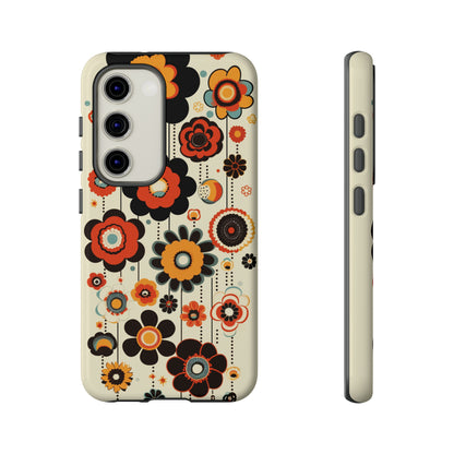 Minimalistic Round Flowers & Thin Vines Pattern iPhone Case