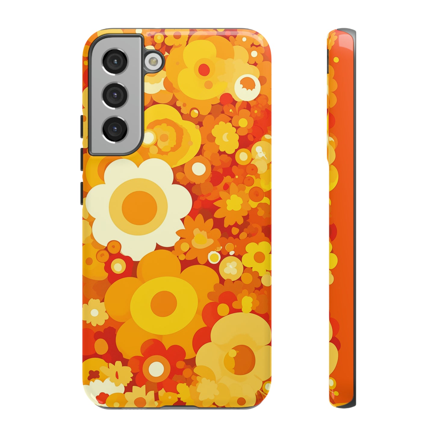 Big Bright Orange Abstract Floral iPhone Case / Samsung Case