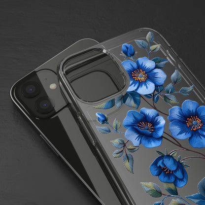 Royal Blue Pansies | Clear iPhone Case / Samsung Case