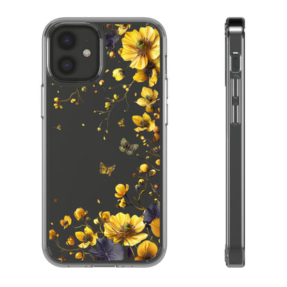 Beautiful Wildflower Vines | Yellow | Clear iPhone Case / Samsung Case