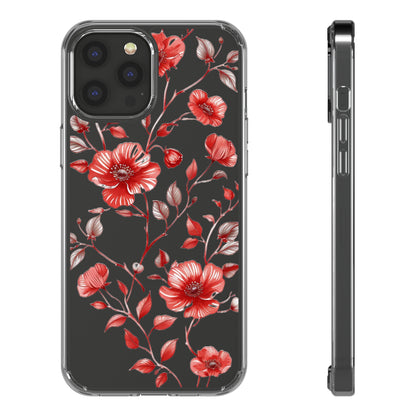 Scarlet Red Pansies | Clear iPhone Case / Samsung Case