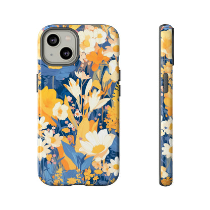 Wildflower Blooms, Abstract Retro Floral iPhone Case / Samsung Case