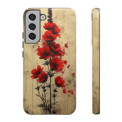 Vintage Red Roses, Wildflowers iPhone Case