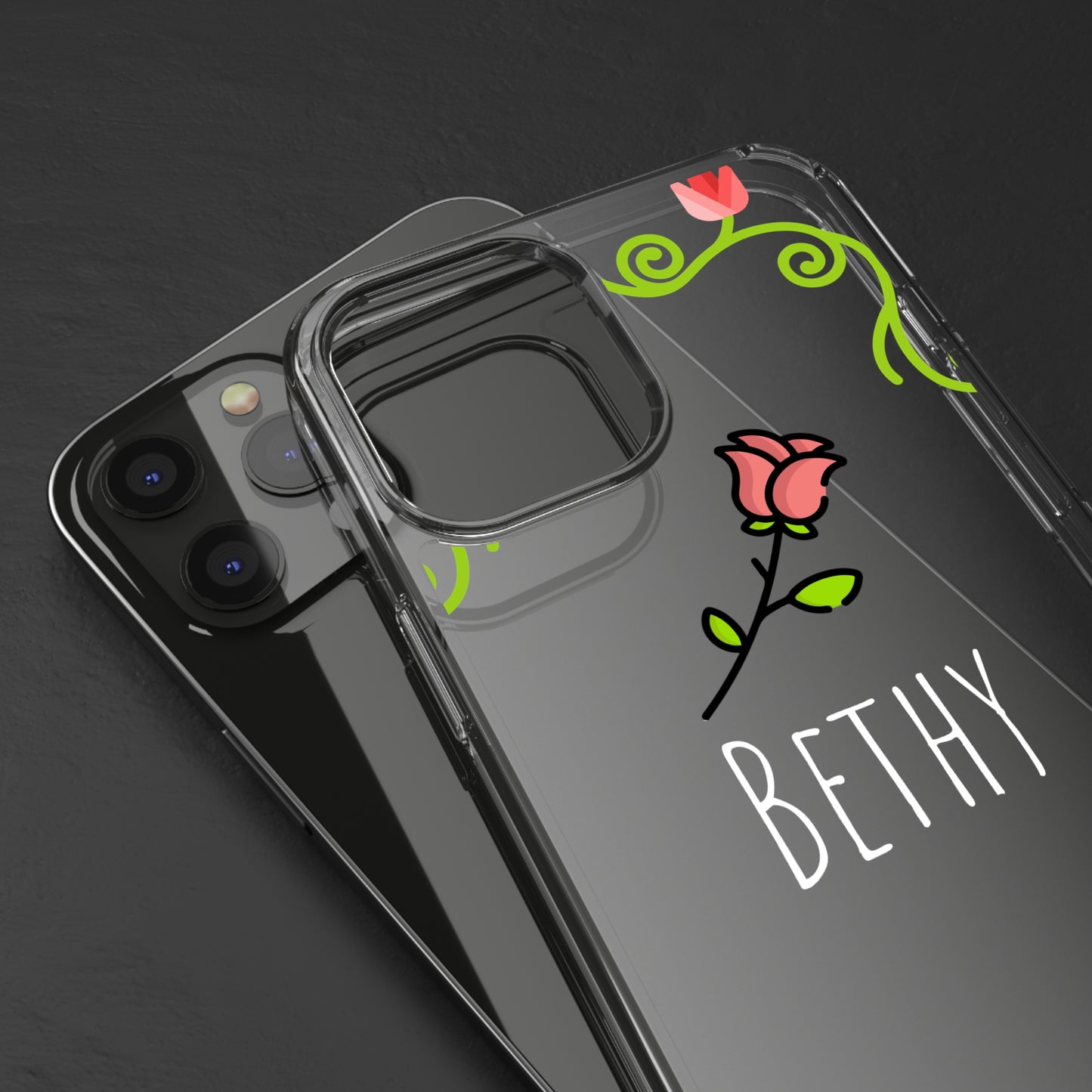 Custom Rose Floral Vines | Clear iPhone Case / Samsung Case