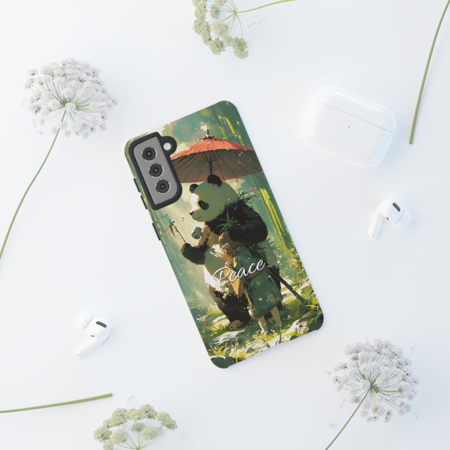 Japanese Aesthetic Vintage Panda iPhone Case / Samsung Case | "Peace"