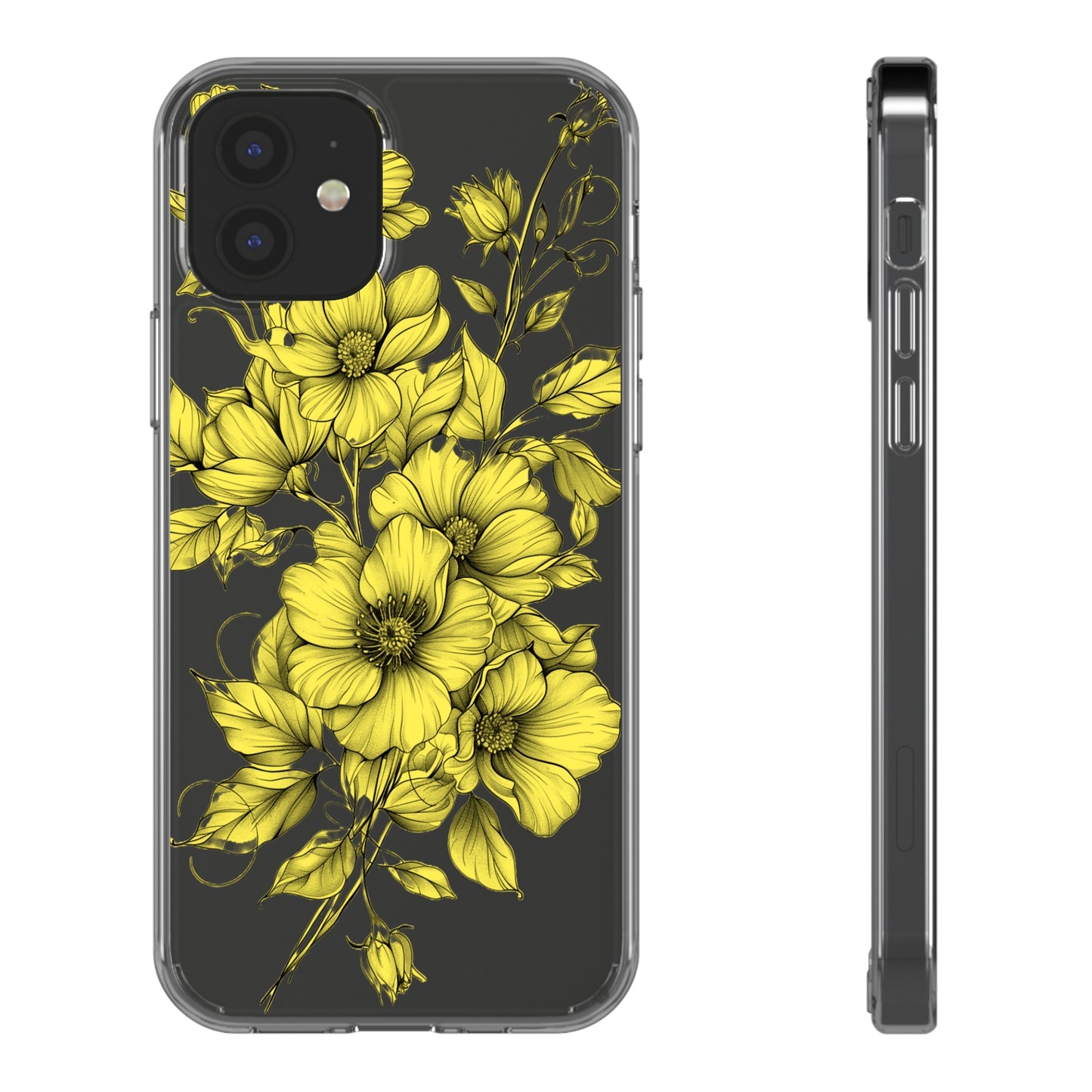 Pressed Yellow Flowers | Clear iPhone Case / Samsung Case