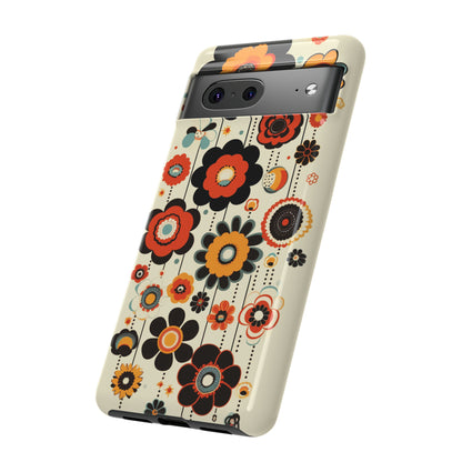 Minimalistic Round Flowers & Thin Vines Pattern iPhone Case