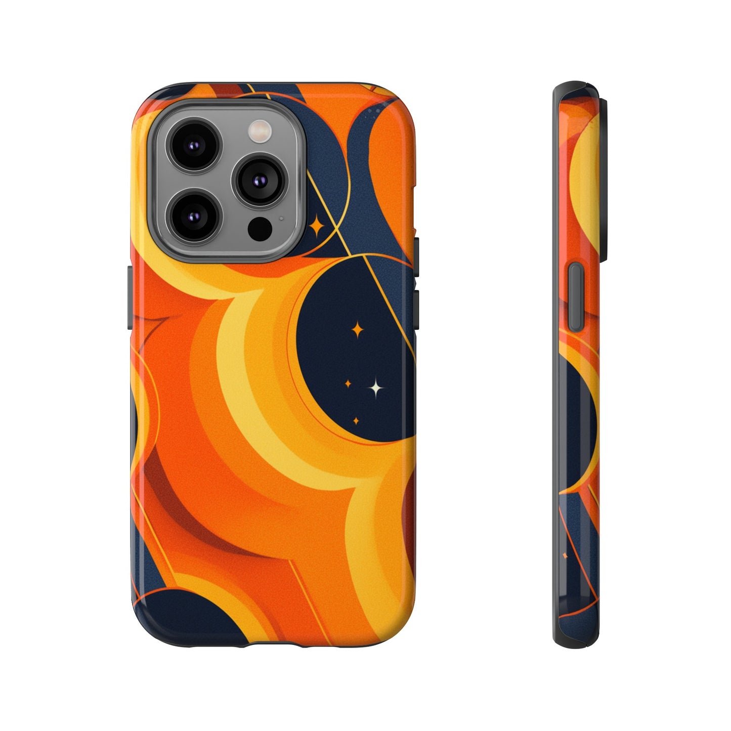 Orange & Black Groovy Patterns iPhone Case / Samsung Case