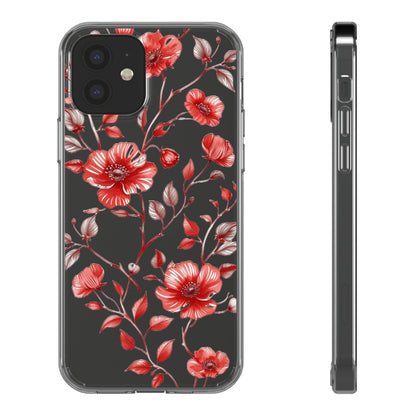 Scarlet Red Pansies | Clear iPhone Case / Samsung Case