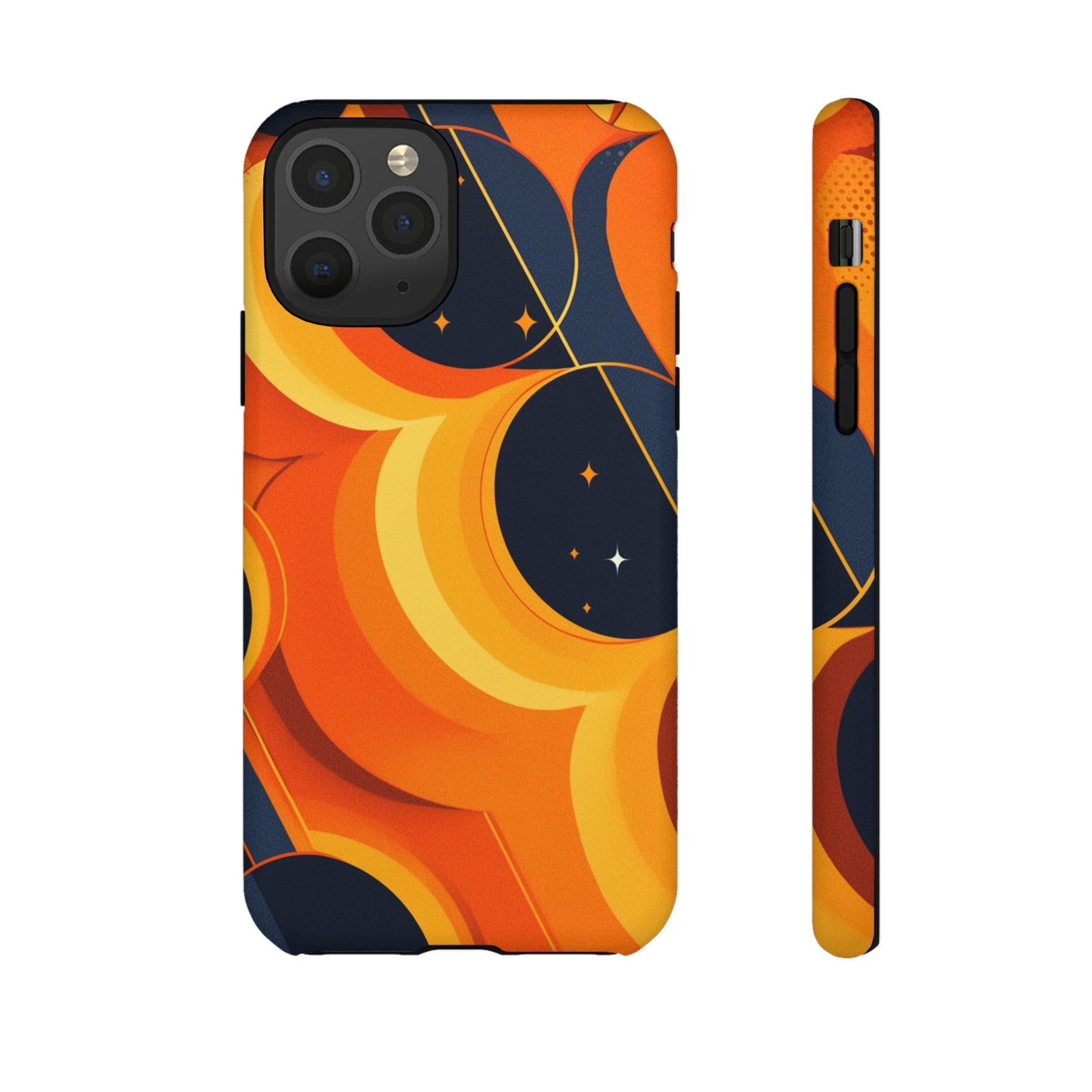 Orange & Black Groovy Patterns iPhone Case / Samsung Case