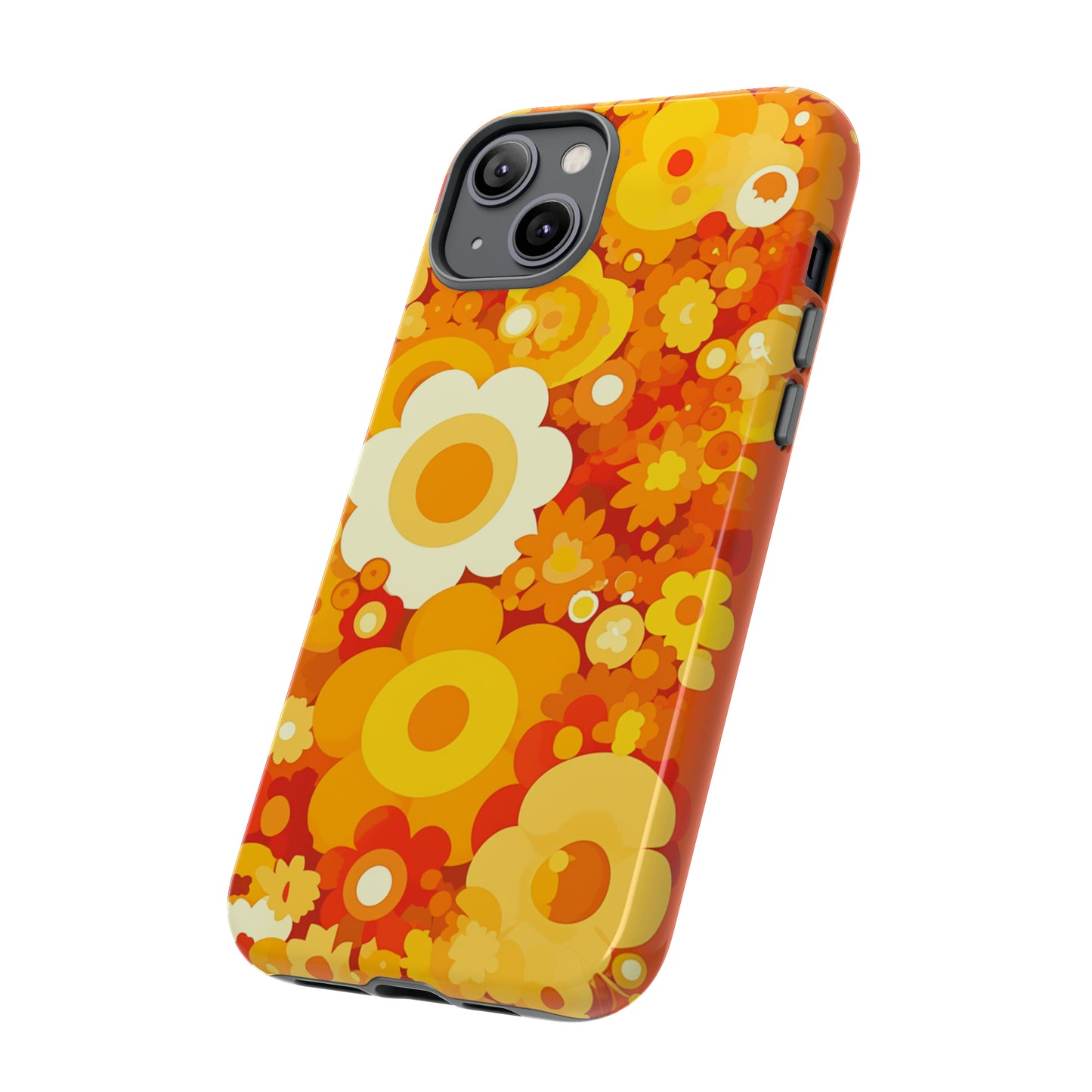 Big Bright Orange Abstract Floral iPhone Case / Samsung Case