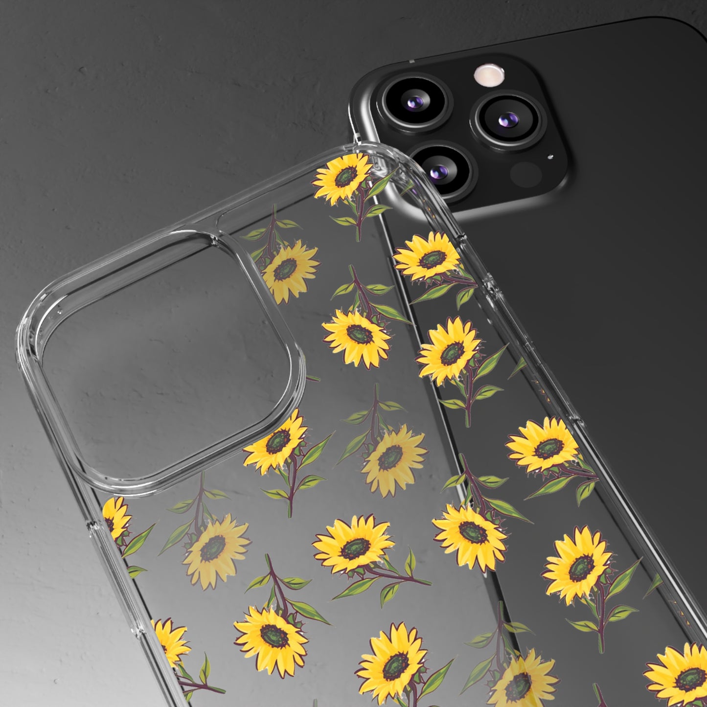 Sunflower Pattern | Clear iPhone Case / Samsung Case