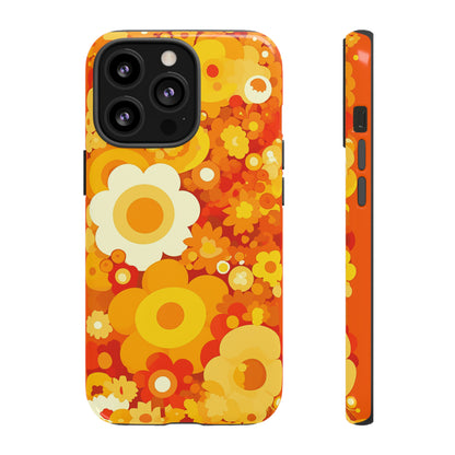 Big Bright Orange Abstract Floral iPhone Case / Samsung Case