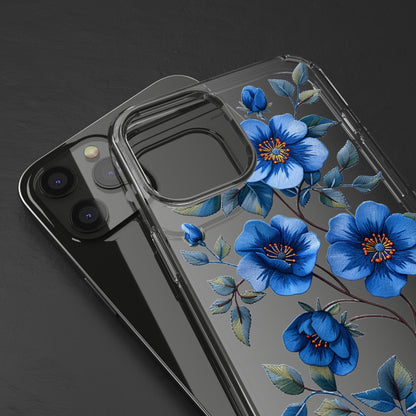 Royal Blue Pansies | Clear iPhone Case / Samsung Case