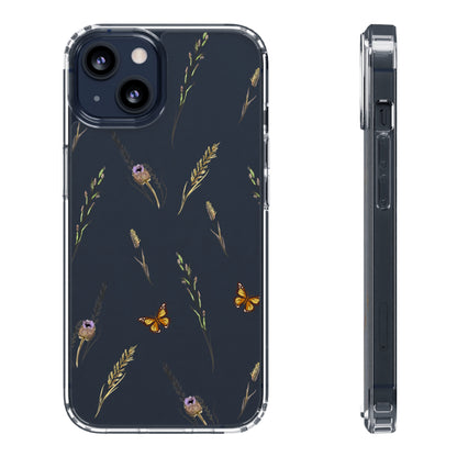 Gentle Wildflowers & Butterflies | Clear iPhone Case / Samsung Case