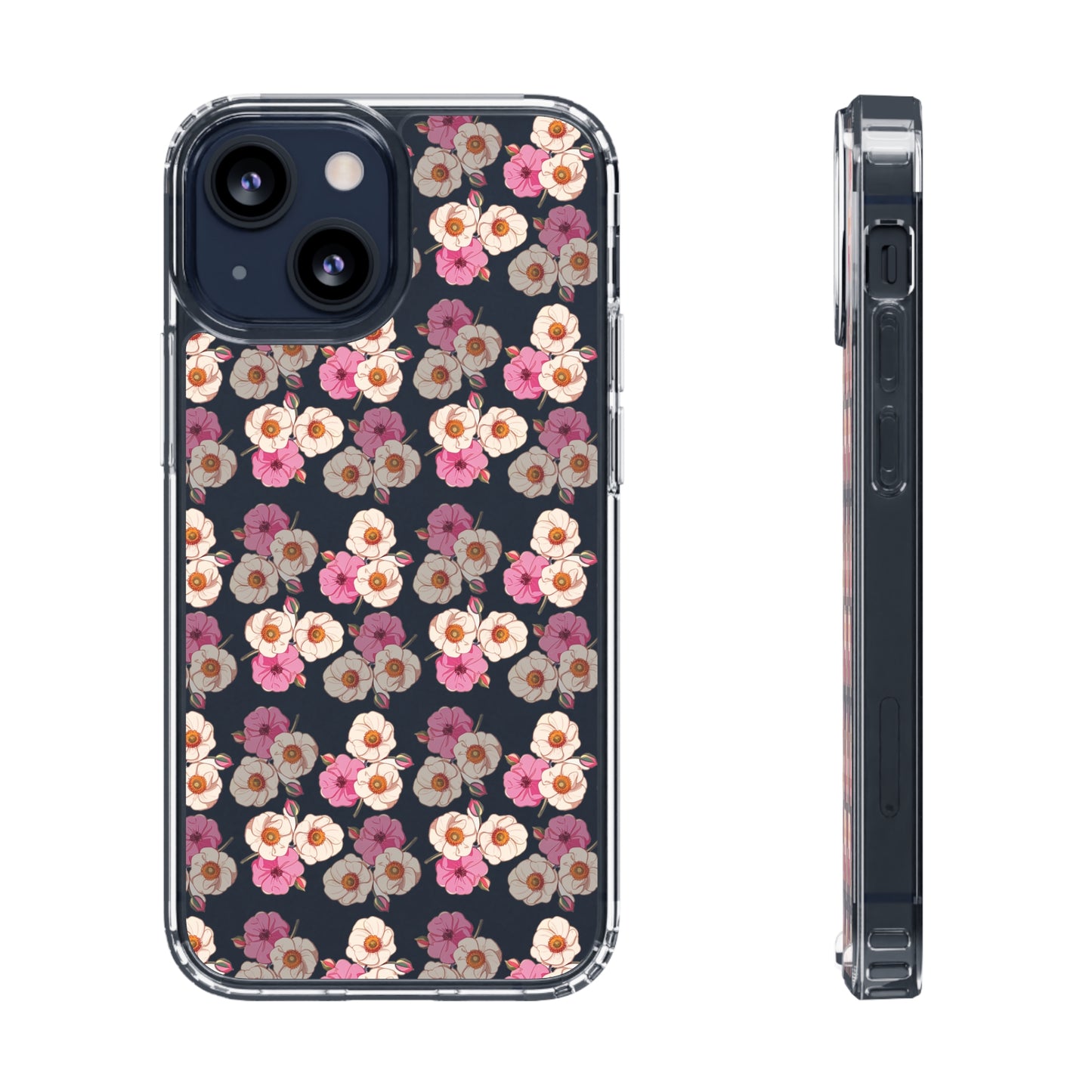 Pink Garden Pattern | Clear iPhone Case / Samsung Case