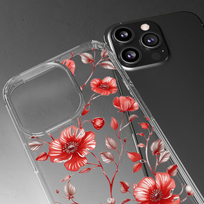 Scarlet Red Pansies | Clear iPhone Case / Samsung Case