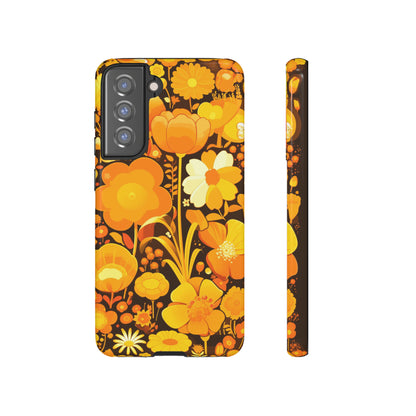 Retro Yellow Flower Patterns iPhone Case / Samsung Case