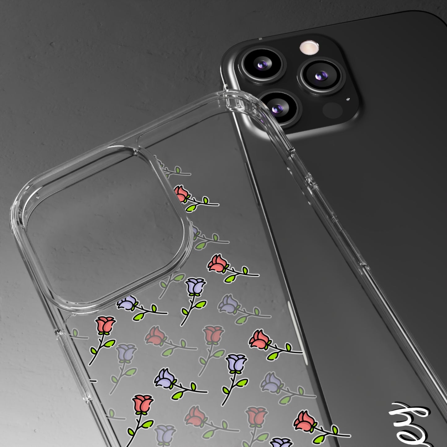 Custom Light Floral Pattern | Clear iPhone Case / Samsung Case