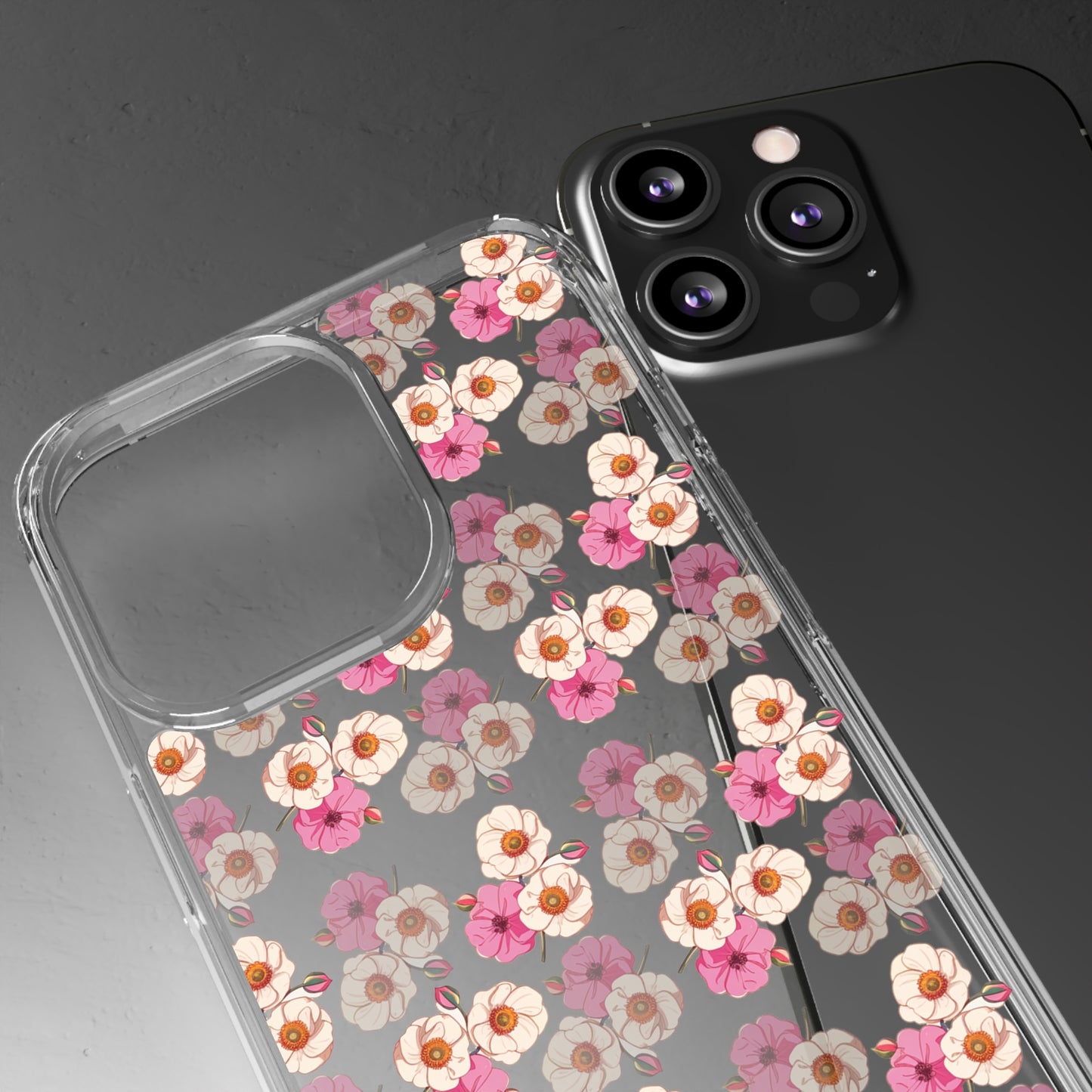 Pink Garden Pattern | Clear iPhone Case / Samsung Case