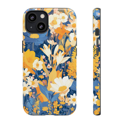 Wildflower Blooms, Abstract Retro Floral iPhone Case / Samsung Case