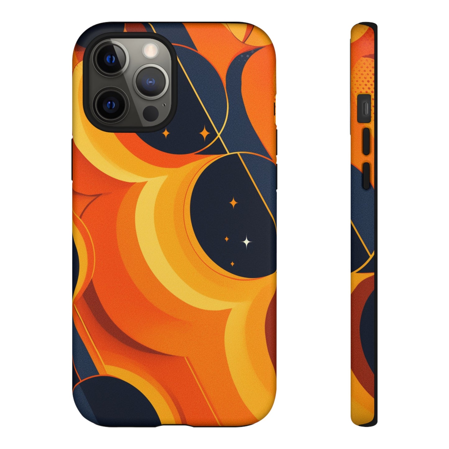 Orange & Black Groovy Patterns iPhone Case / Samsung Case