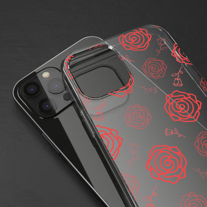 Thin Rose Pattern | Clear iPhone Case / Samsung Case