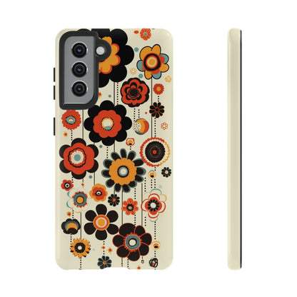 Minimalistic Round Flowers & Thin Vines Pattern iPhone Case