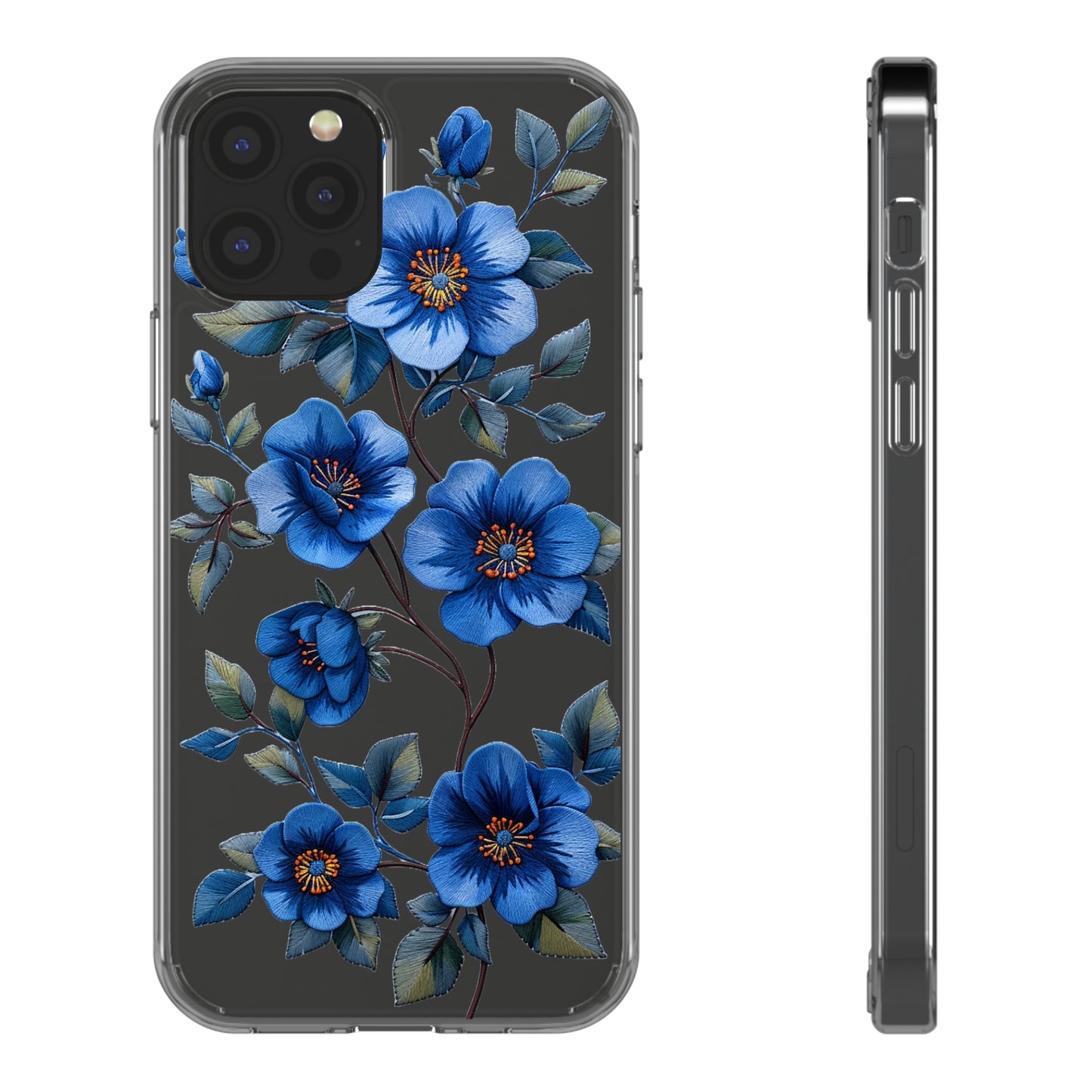 Royal Blue Pansies | Clear iPhone Case / Samsung Case