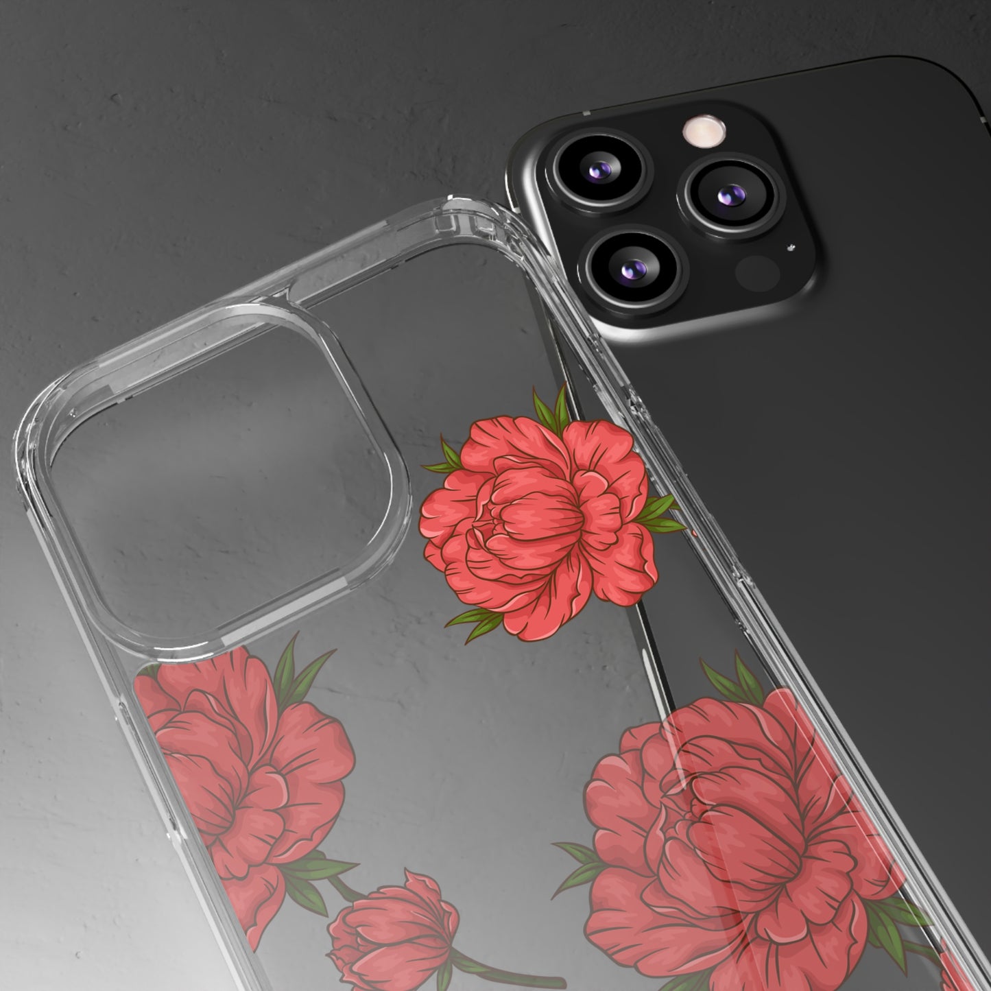 Red Flowers | Clear iPhone Case / Samsung Case