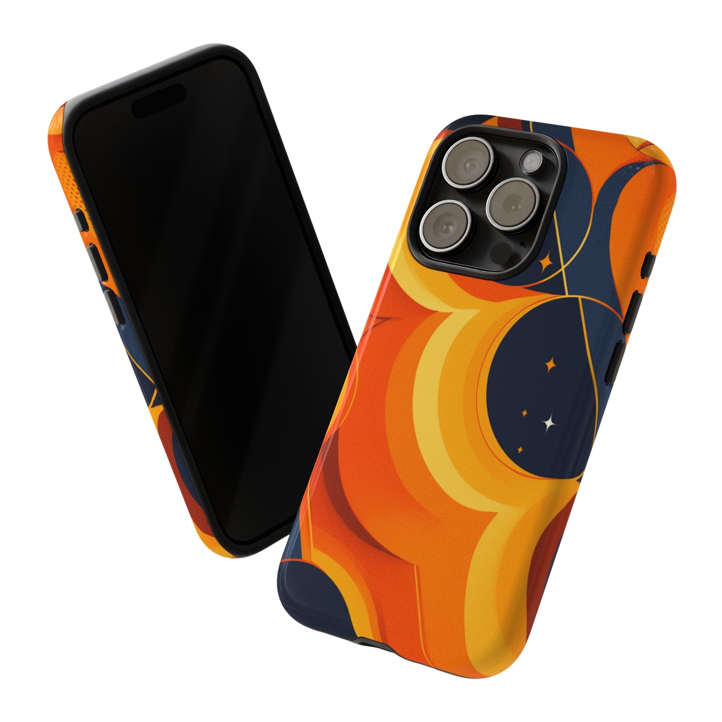 Orange & Black Groovy Patterns iPhone Case / Samsung Case