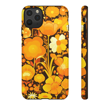 Retro Yellow Flower Patterns iPhone Case / Samsung Case