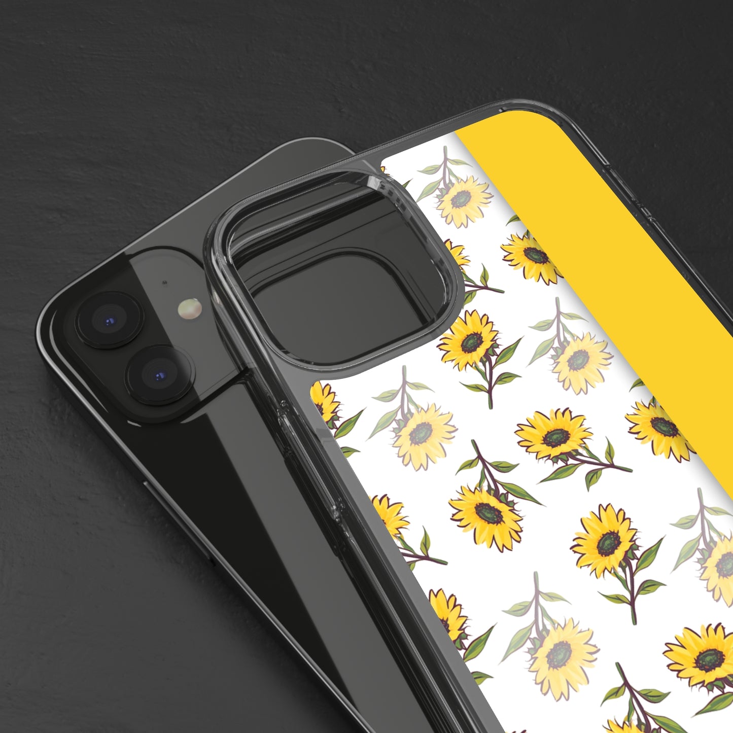 Custom Name Sunflower Pattern | Clear iPhone Case / Samsung Case