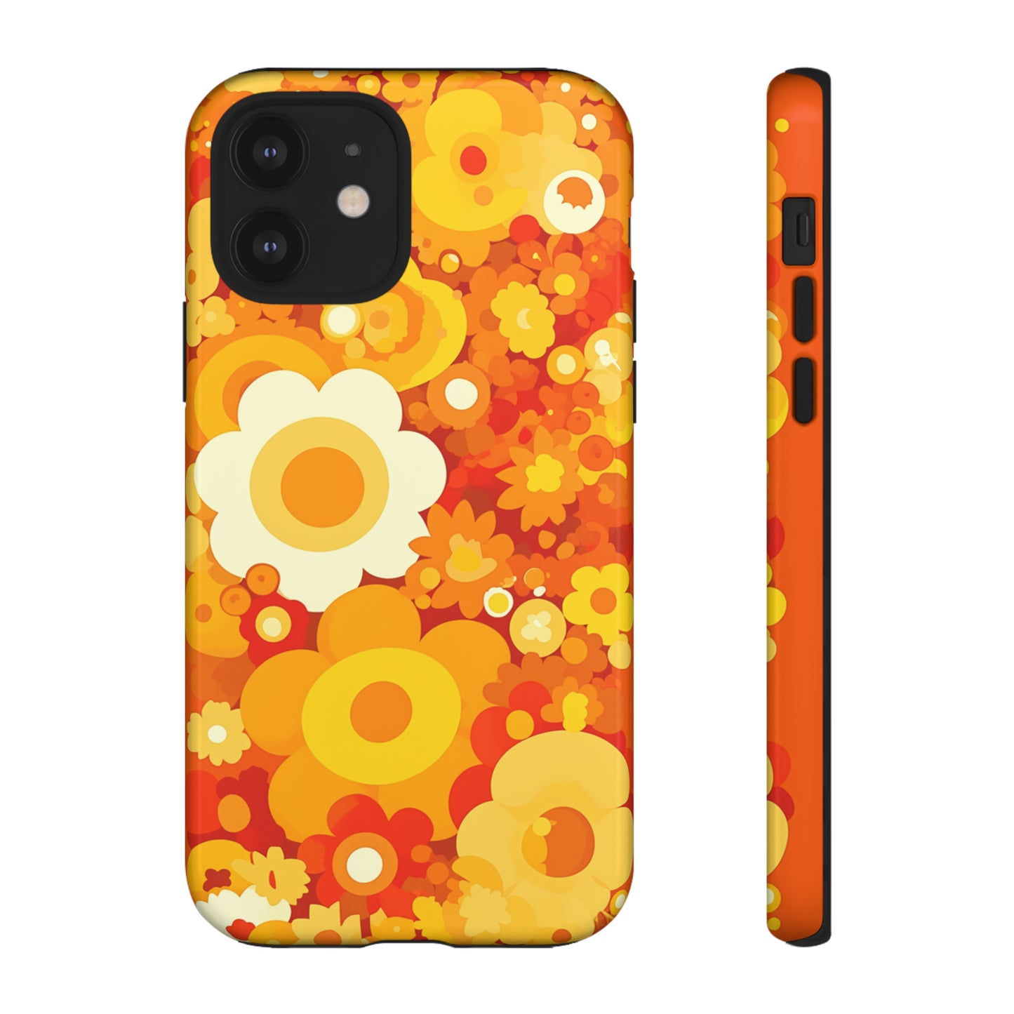 Big Bright Orange Abstract Floral iPhone Case / Samsung Case