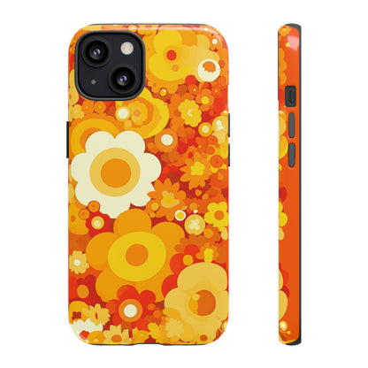 Big Bright Orange Abstract Floral iPhone Case / Samsung Case