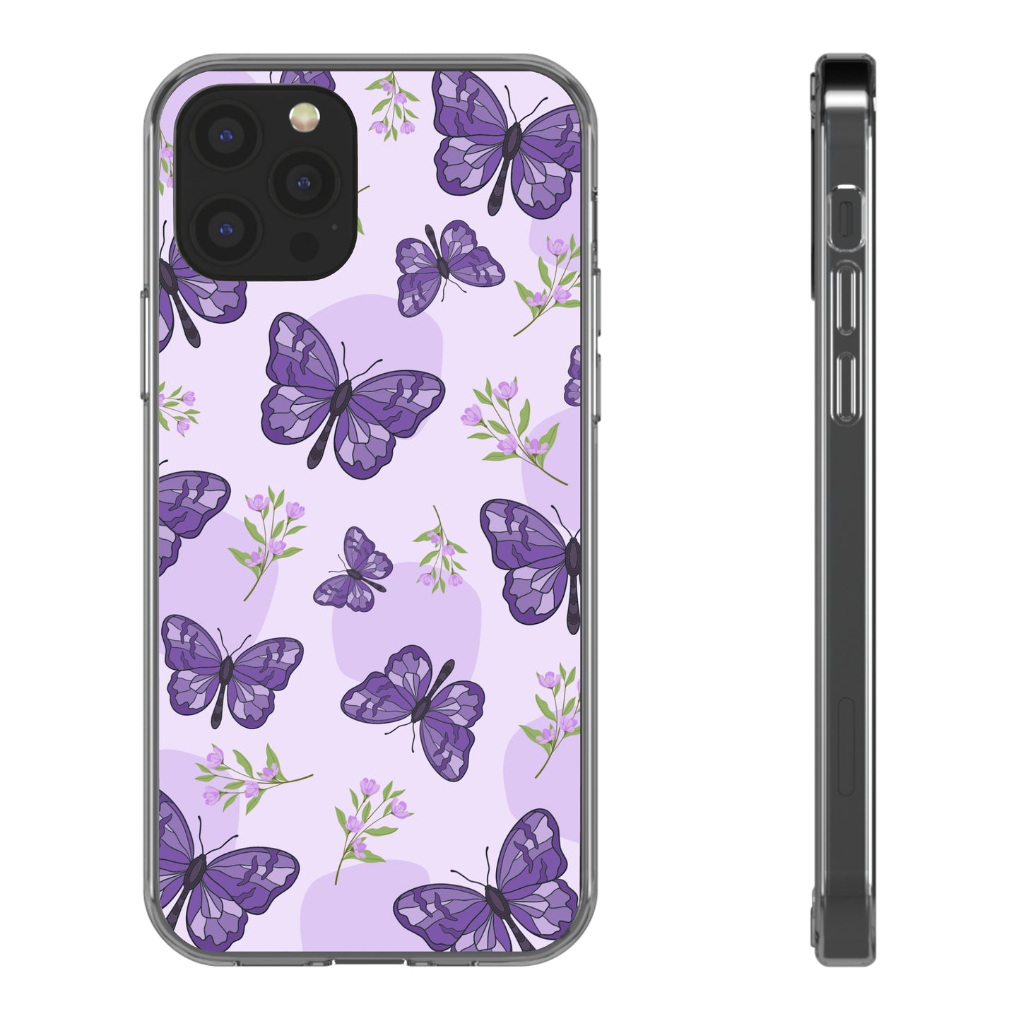 Purple Butterflies | Clear iPhone Case / Samsung Case