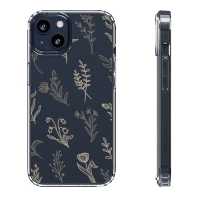 Deep Gold Floral Sea | Clear iPhone Case / Samsung Case