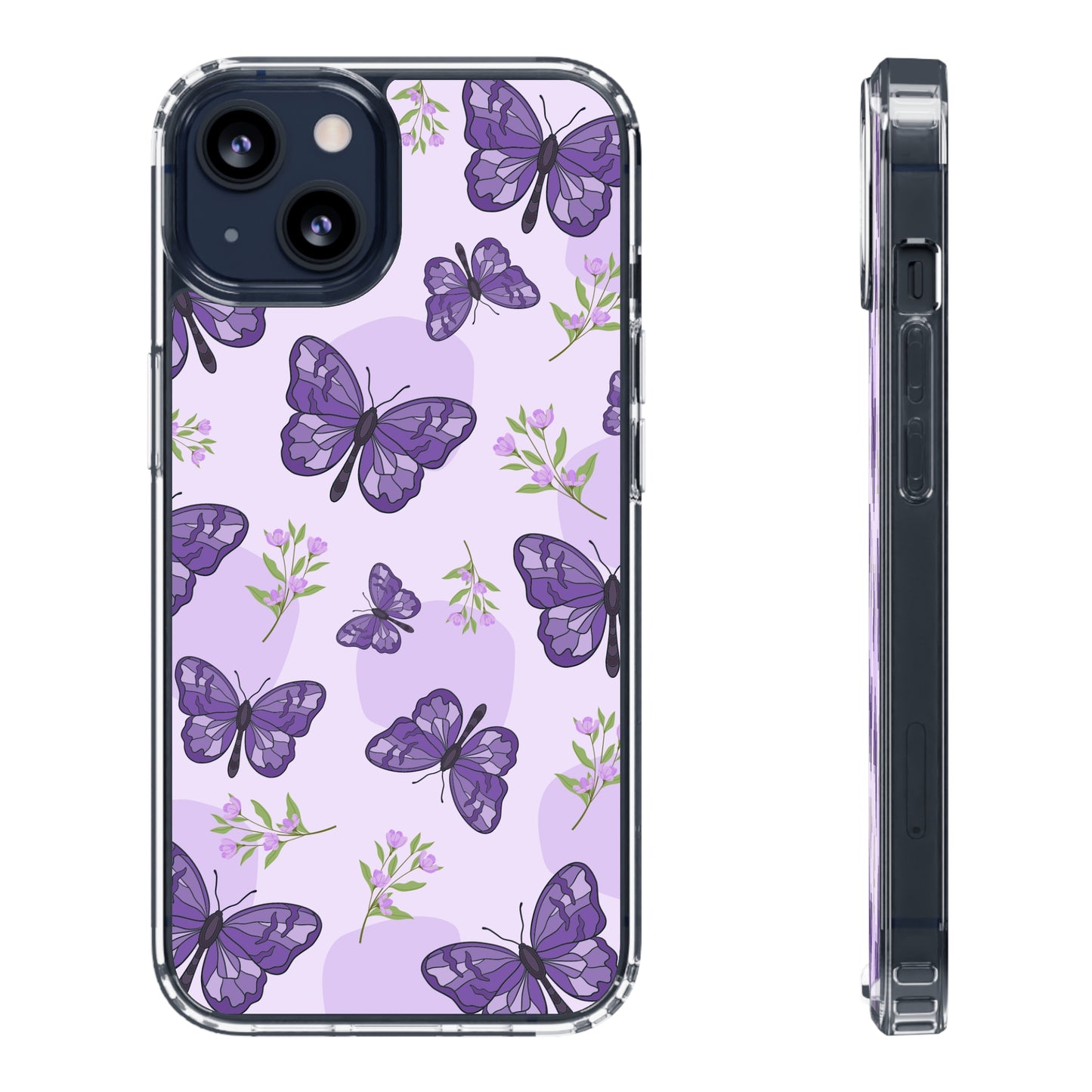 Purple Butterflies | Clear iPhone Case / Samsung Case